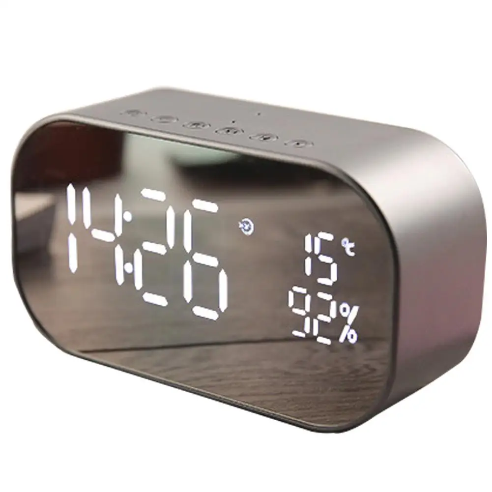 S2 Portable Wireless Bluetooth Speaker Music Sound Box LED Time Alarm Clock