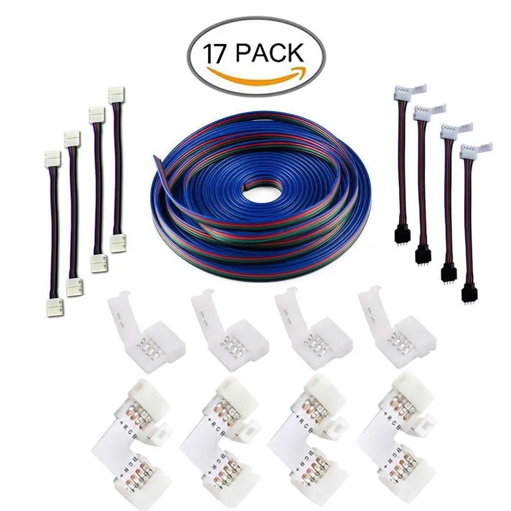 16.4FT(5M) 4 pin RGB LED Strip Extension Cable,LED Strips Connectors