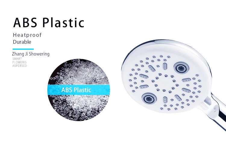 ZhangJi современный дизайн 5 режимов ванная душевая головка Хромированная Пластина ABS ручной переключатель водосберегающая душевая головка
