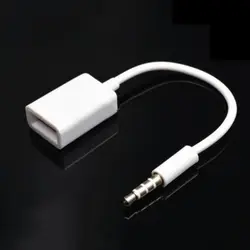 Автомобиль MP3 3,5 мм Мужской AUX аудиоразъем к USB Женский Кабель 2,0 Шнур