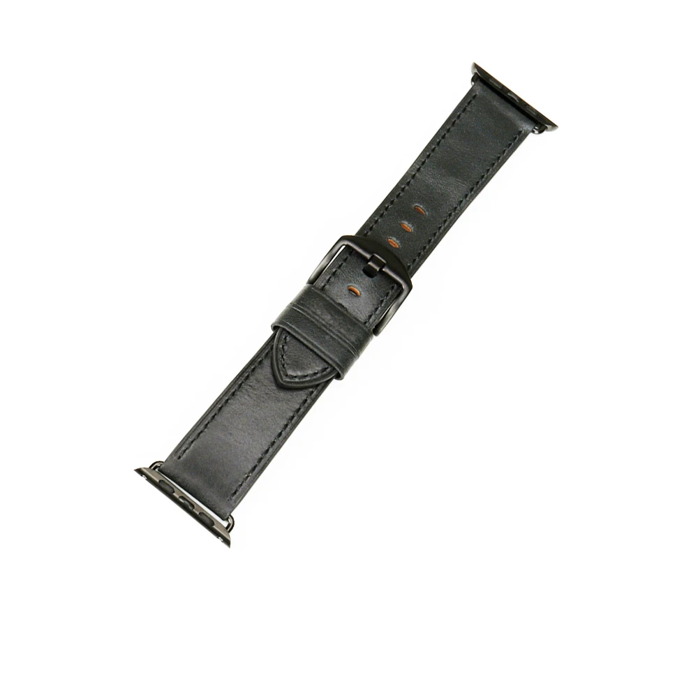 Smochm сменный ремешок из натуральной кожи для Apple Watch Series 4 Series 3 Series 2 42 мм 44 мм Nike Hermes Edition черный - Цвет: black 44mm 42mm