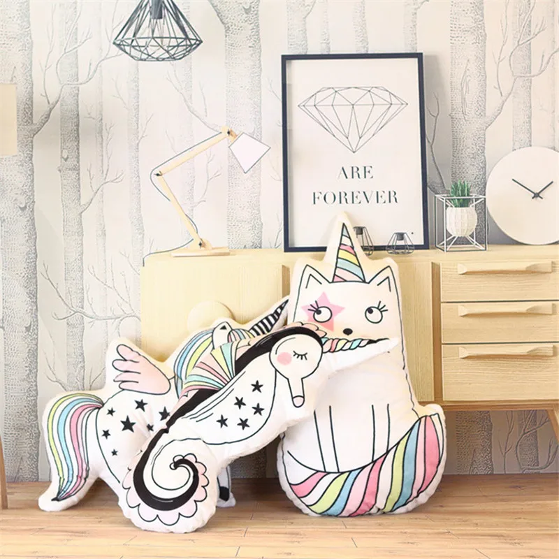 MIAOOWA Cartoon Animal Toy Cute Cat Lovely Seahorse Cool Unicorn Plush Pillow Soft Plush Toys New Style Doll Gift For Children MIAOOWA Cartoon Animal Toy Cute Cat Lovely Seahorse Cool Unicorn Plush Pillow Soft Plush Toys New Style Doll Gift For Children
