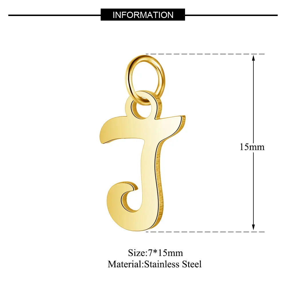 5 шт анти-коррозия Нержавеющая сталь ожерелье с надписью Золотой первоначальный Цепочки и ожерелья Маленькая подвеска ручной работы аксессуары для изготовления украшений своими руками - Окраска металла: J