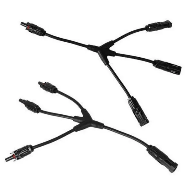 

High Quality 1 Pair MC4 Y Solar Panel Cable Connector Branch 1 to 3 Type Male & Female