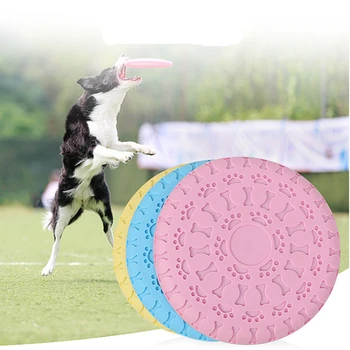 

New Eco-Friendly Large Dog Toy Trainning Puppy Toy Rubber Fetch Flying Disc Pet Supplies Interactive Toys
