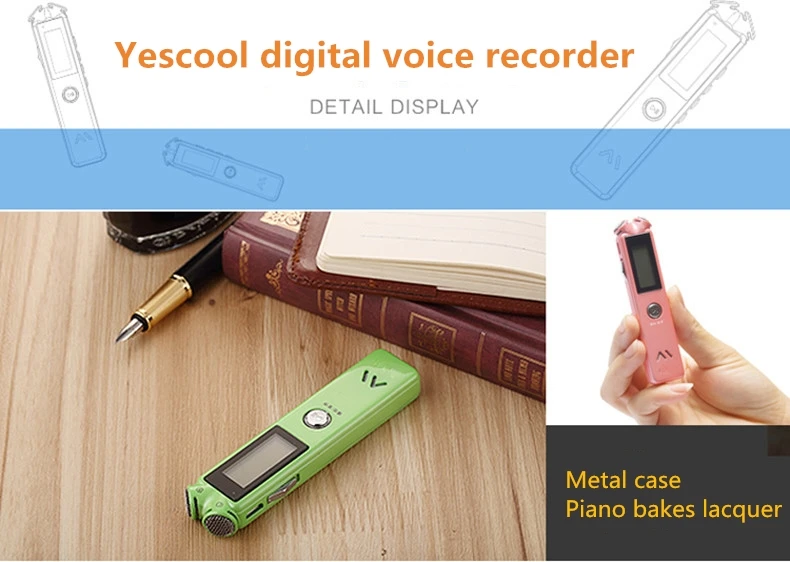 Yescool A20 8 16 32 Гб Профессиональный Качественный Мини цифровой диктофон MP3 HIFI loseless музыкальный плеер черный розовый на выбор