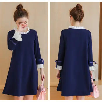 

Fashion Brand Design Pregnant Women Patchwork Lace Dress Plus Size Casual Pregnancy Clothing Maternity Dresses for Pregnancy