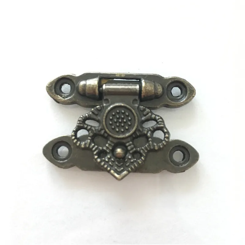 Antique Brass Decor Jewelry Trinket Wooden Box Hasp Clasps Latch Hook 2Pcs