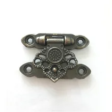 Antique Brass Decor Jewelry Trinket Wooden Box Hasp Clasps Latch Hook,2Pcs