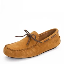 Высококачественная Мужская Повседневная обувь из натуральной кожи мужские лоферы на плоской подошве, Мокасины Нескользящая обувь для вождения и прогулок Z5131M