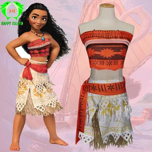 Moana Cosplay Costume Princess Costume Halloween Suit Movie Moana Costume Women Kid Party Dress Skirt Custom Made