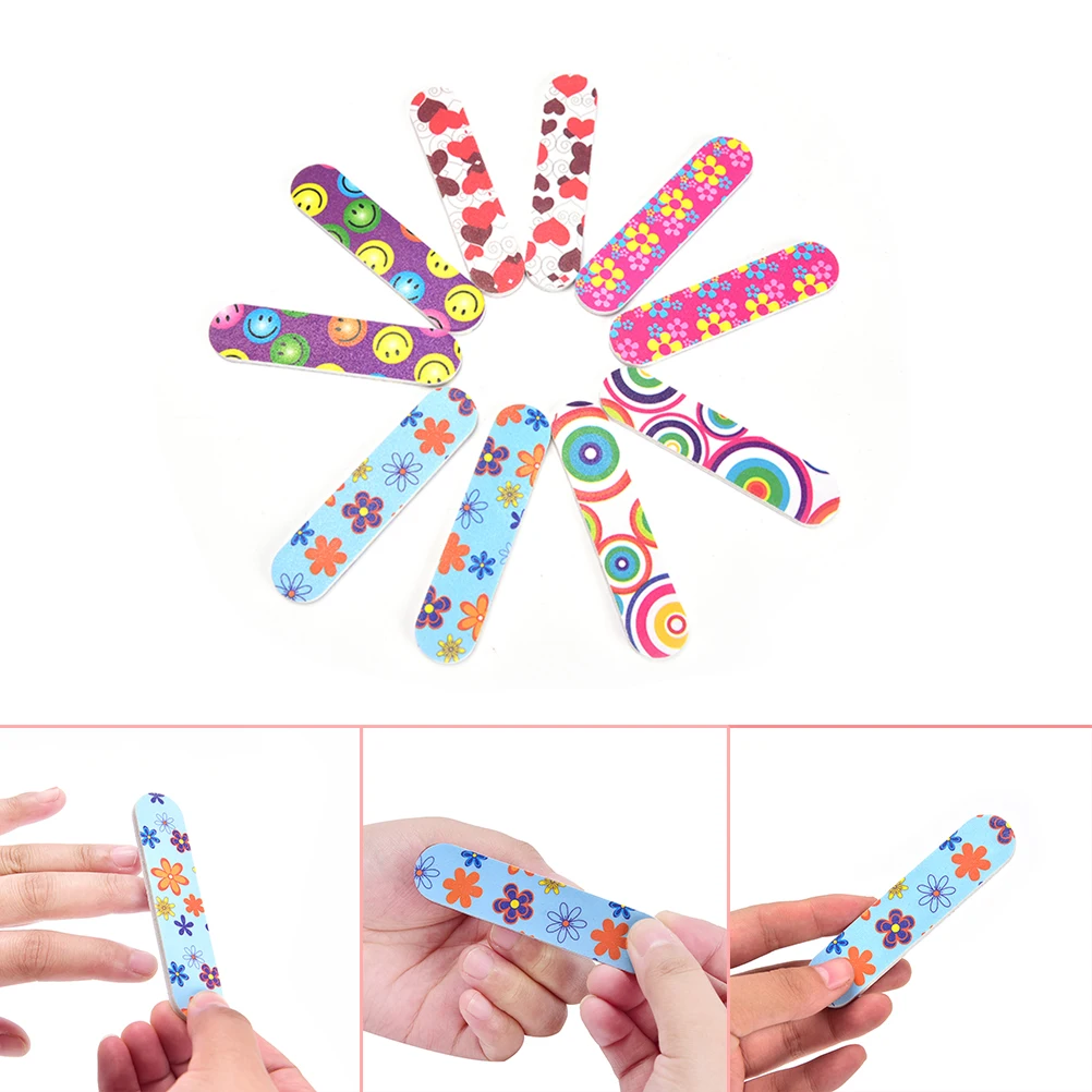 10PcsDouble Sided Nail Art Buffer Mini Buffing Sanding Files Salon Manicure UV Gel Polisher Buffer Pedicure Manicure Care Toolsr