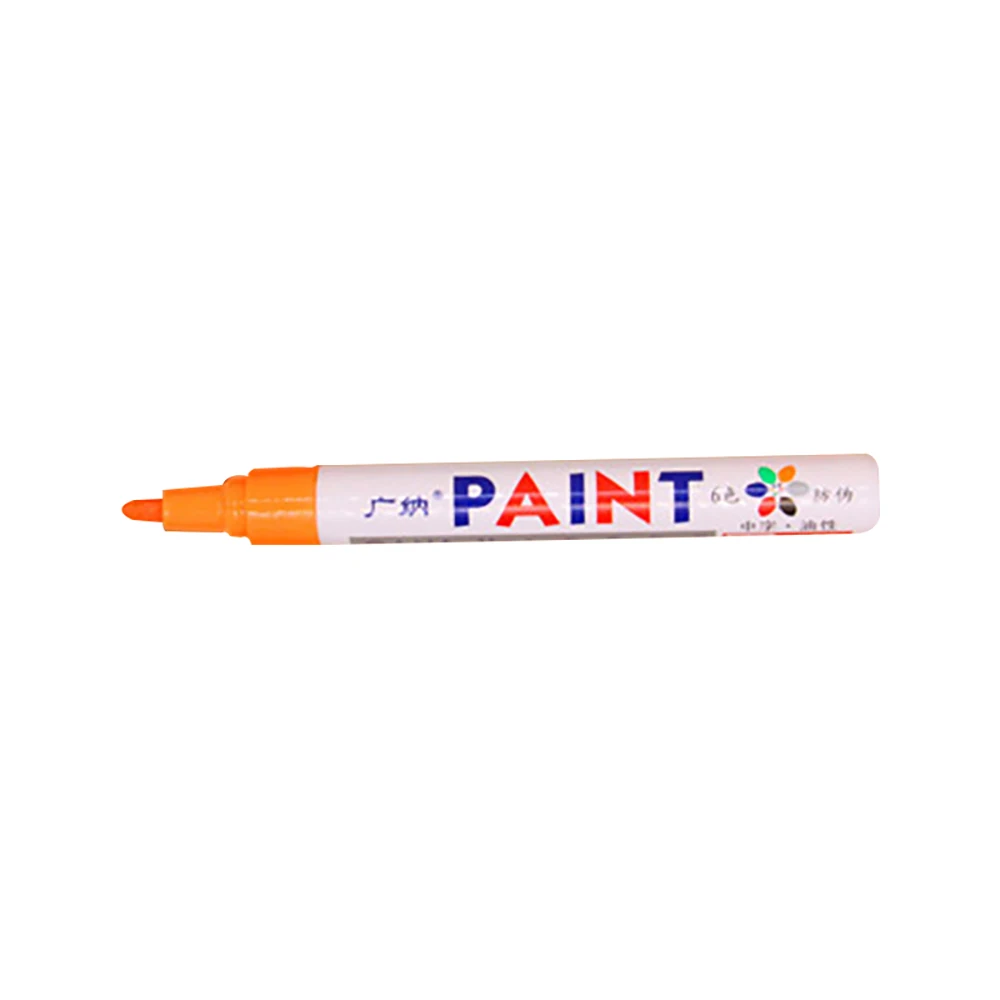 Водостойкая автомобильная краска ручка для ремонта царапин ручка для удаления краски маркер ручка для автомобильных шин протектор резины 4 цвета - Название цвета: Оранжевый