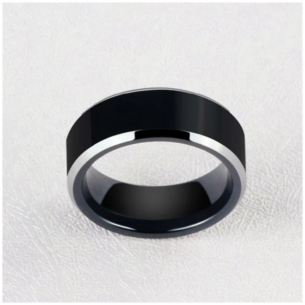 8mm Titanium Men's Rings For Party Jewelry Black