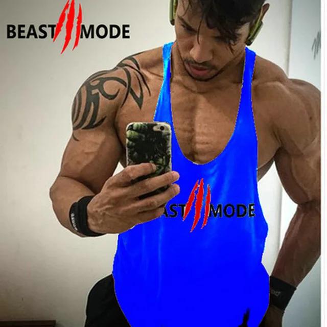 Gym deltoid брендовая одежда Beast Mode, майка для бодибилдинга, мужская майка для фитнеса, рубашка без рукавов, однотонная хлопковая майка - Цвет: 6