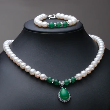 

Eternal wedding Women Gift word necklace real 925 real natural big Cano Cindy mood pearl 9-10 MM NECKLACE, bra