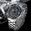 SINOBI – montre de Sport pour hommes, double affichage analogique numérique, rétro-éclairage LED, acier 316, chronographe, Quartz, étanche ► Photo 3/6