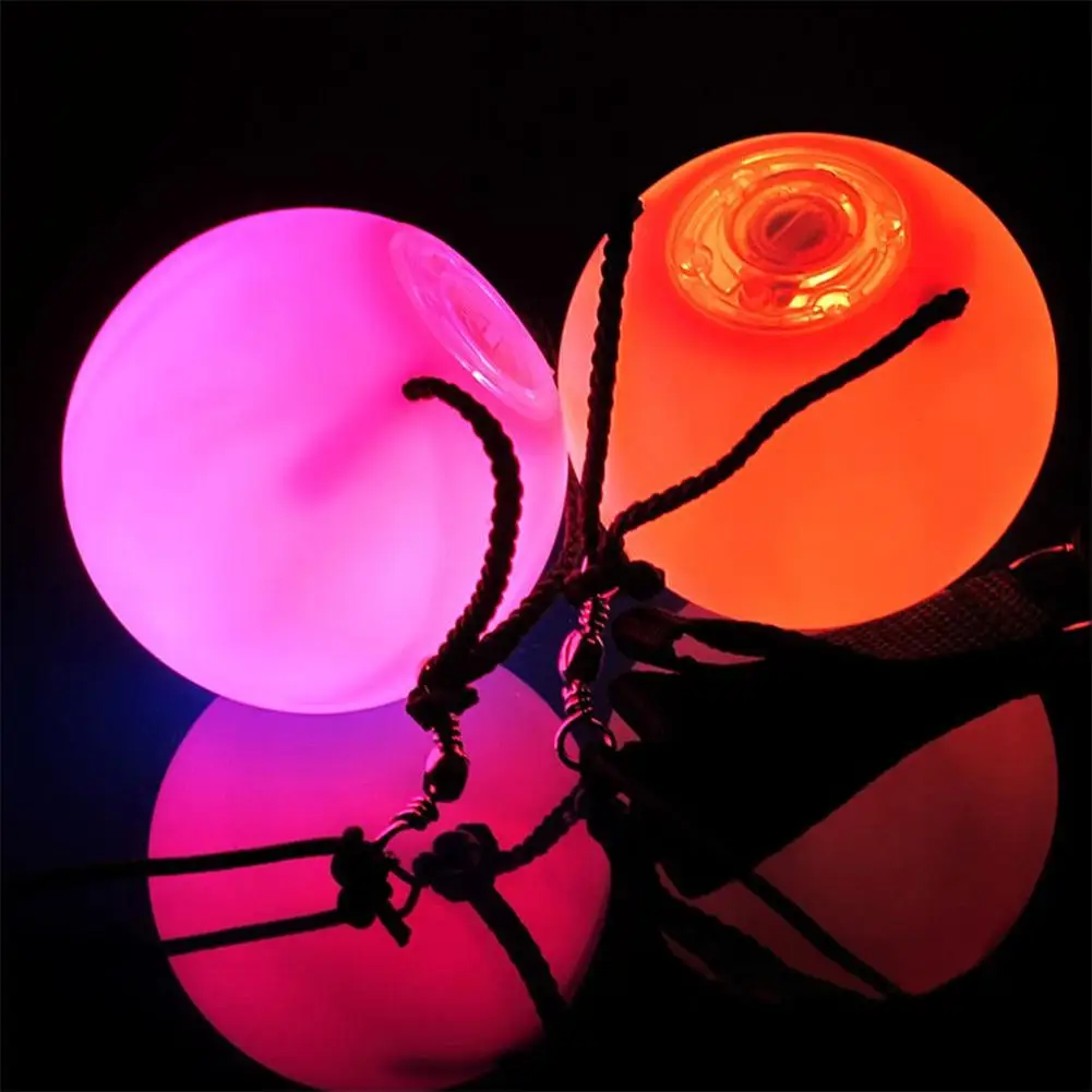 С батареей CR1620 4 2 1 шт. шарики для танца живота удивительный RGB светящийся светодиодный POI брошенные шары ручной реквизит аксессуары для сцены