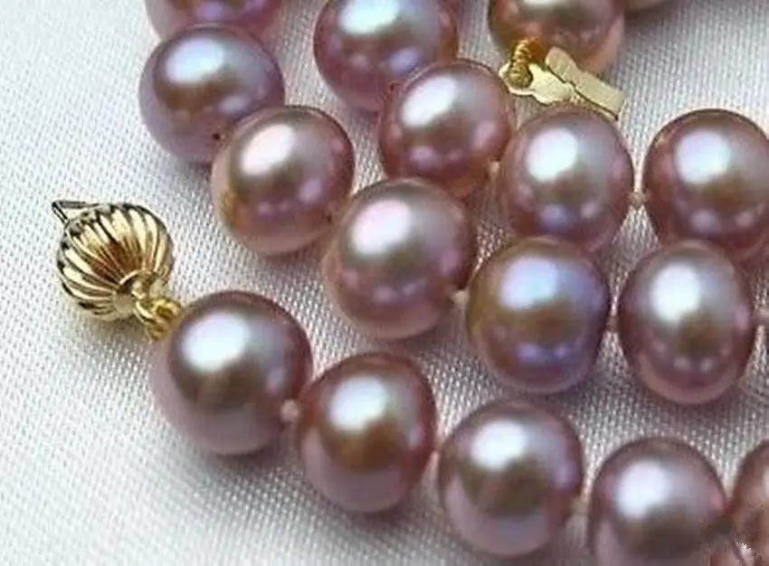 

Jewelr 005720 8-9mm Pink Purple AAA Akoya Cultured Pearl Necklace