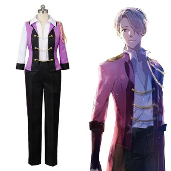 

High Quality 2017 New Victor Costume Yuri on Ice Victor Nikiforov Uniform Suit Cosplay Costume Jacket Pants Full Set