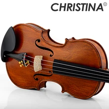 Кристина EU2000D скрипка 4/4 сделанная в Европе Кленовая пламенная скрипка Высококачественная антикварная скрипка ручной работы s с футляром для скрипки с бантом