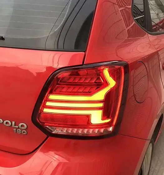 Задний фонарь в сборе для Volkswagen POLO 2010- Polo светодиодный задний фонарь светодиодный DRL динамический сигнал тормоза заднего хода авто аксессуары