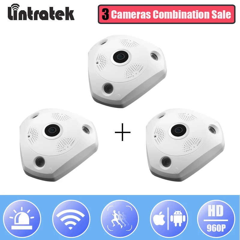 

Lintratek Wireless Surveillance Panoramic Camera 360 Degree HD 960P Security IP Camera Fisheye Video Two way Audio Home #2