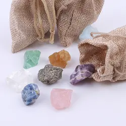 12 шт. Chakra образец минерала сырой натуральный хрусталь камень для детей Коллекция декоративный драгоценный камень