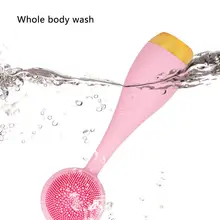 Электрическая щетка для лица с длинной ручкой, водонепроницаемая щетка для очищения лица, антивозрастной массажер для лица, силиконовый массажер для очищения лица, уход за кожей