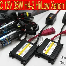 12 В/35 Вт AC тонкий балласт H4 Hi/Low KIT H4-2 ксенон+ галогеновая лампа ксенон комплект автомобильных фар 4300 K/6000 K/8000 K/10000 K