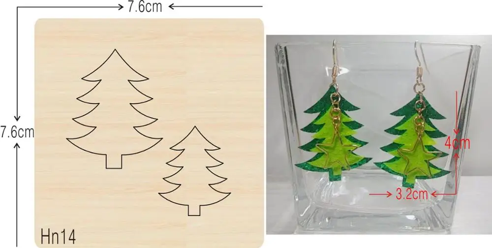 

Pine tree eardrop DIY cutting die-- new wooden mould cutting dies for scrapbooking