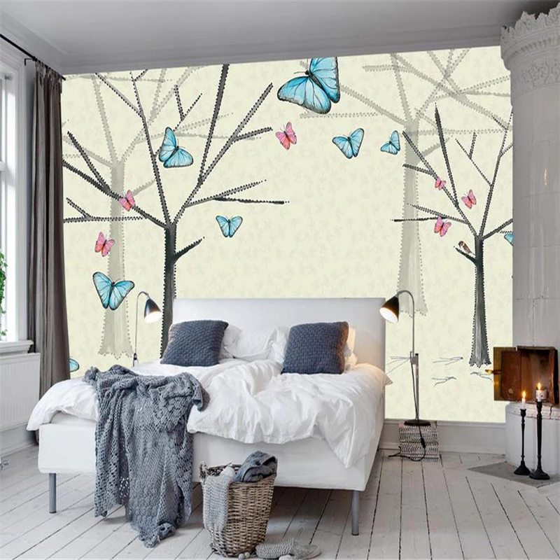 

customizable 3d stereoscopic minimalist modern wallpaper room background wall mural for bed room living room simple line tree