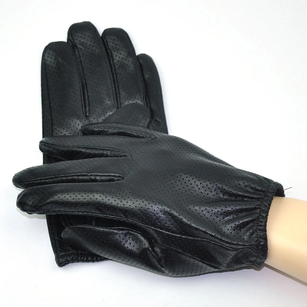 Black Men's Smart Touch Screen Genuine Leather Thin Texting Driving