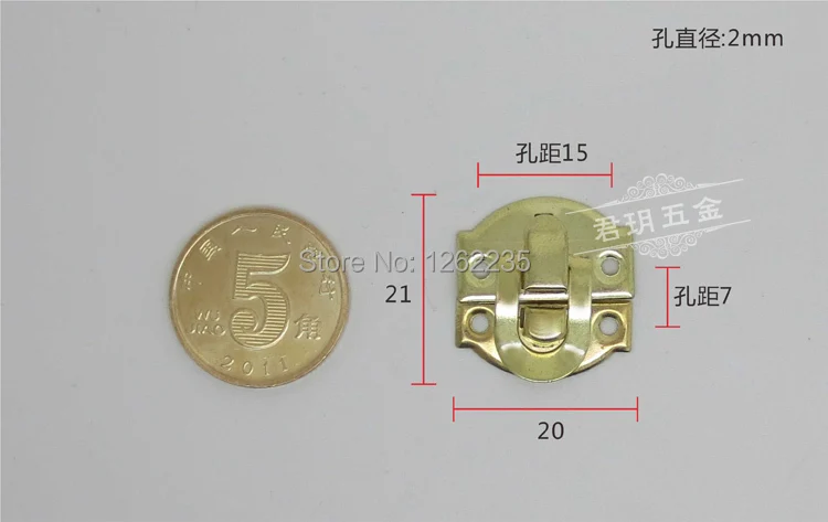 21*20 мм антикварная шкатулка для украшений замок деревянные аксессуары металлическая пряжка Юань нагрудная Пряжка ремесла Маленькая Золотая Пряжка