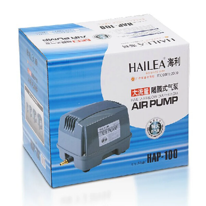 80W 100L/min Hailea HAP 100 Hiblow Diaphragm Air Pump Aquarium Fish