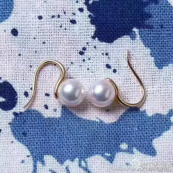 

charming 9-10mm south sea round whitepearl earring 18k