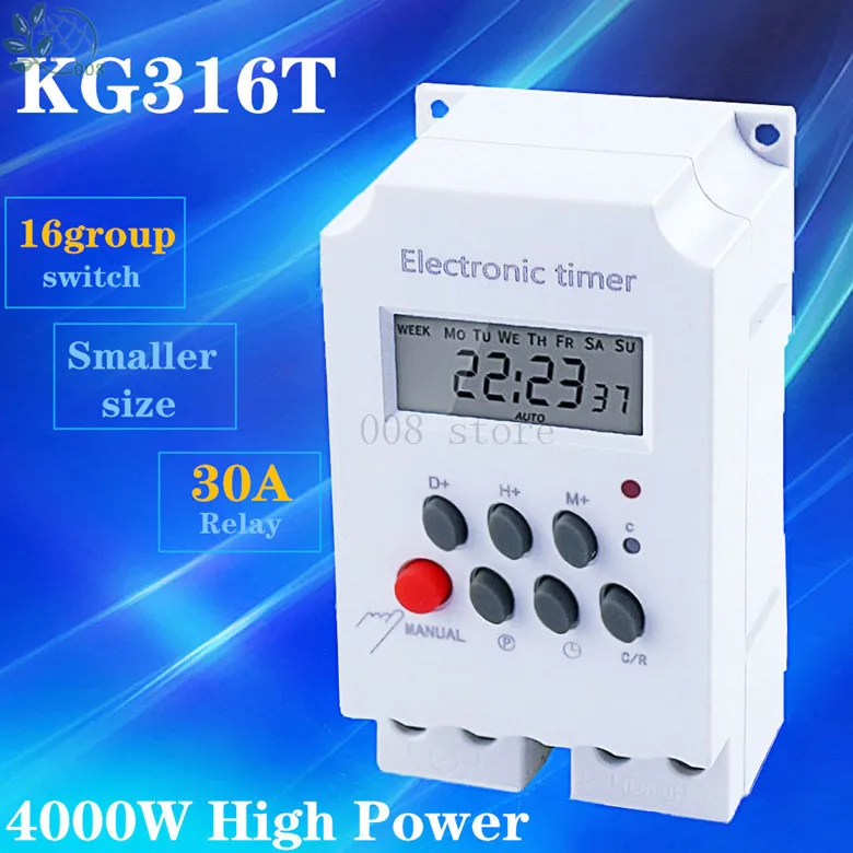 

Digital LCD Programmable Electronic Timer Switch AC 220V 25A KG316T-II
