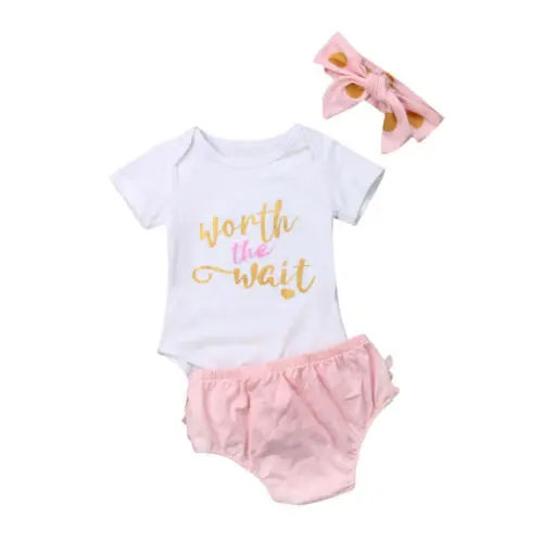 

Baby Girls Summer Clothes Cotton Bodysuit Tutu Shorts Outfit