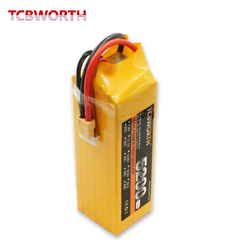 Аккумулятор TCBWORTH RC LiPo 6S 22,2 V 5200mAh 40C-80C Li-poly batterries 6S для радиоуправляемой модели самолета автомобиля лодки Дрон с перезаряжаемым аккумулятором AKKU