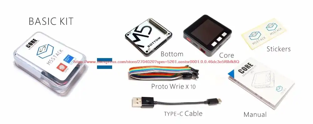 elinke M5Stack Extensible micro control module WiFi Bluetooth ESP32 development kit Built in 2 inch LCD ESP-32 for Arduino LCD ESP8266