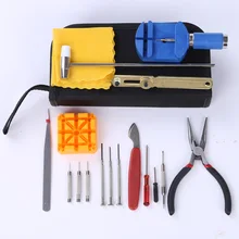 17pcs Clock Watch Tools Watch Repair Tool Kit Set Watch Case Opener Link Spring Bar Remover Hand Tool Set horloge gereedschap updated deluxe suction case opener set watch case opener set with 8 dies and handle