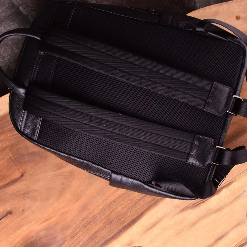 EUMOAN Outdoor leisure men's backpack leather shoulder bag first layer leather travel computer bag