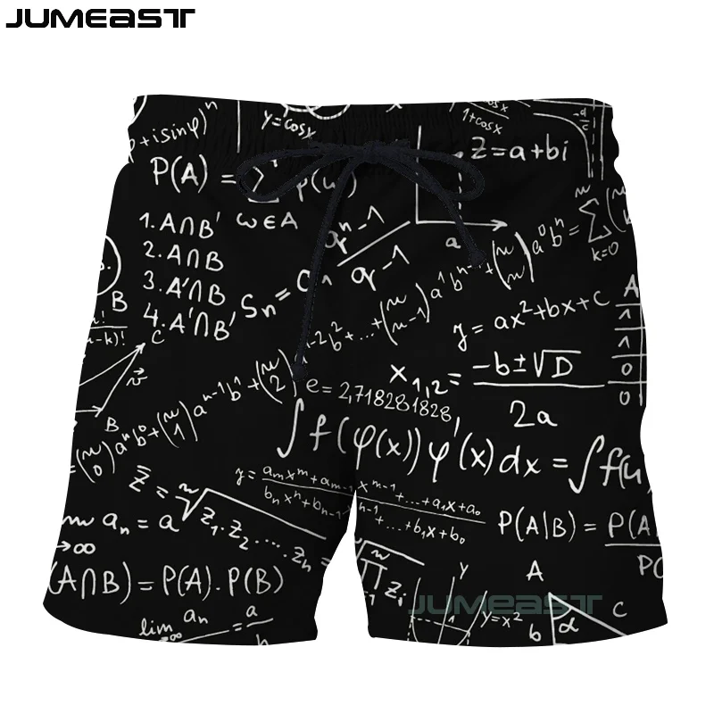 Jumeast бренд для мужчин/для женщин 3D печатных Математика Физика Функциональная панель шорты для спортивный быстрый сухой пляжные повседневное пот брюки - Цвет: 7