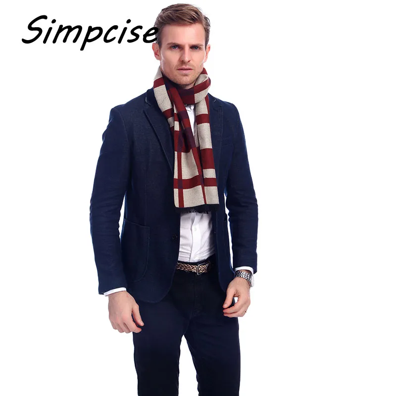 Latest style Design Fashion Men Double sided scarf Brand Winter Long Wool scarves Shawl A3A18912 mens snood scarf