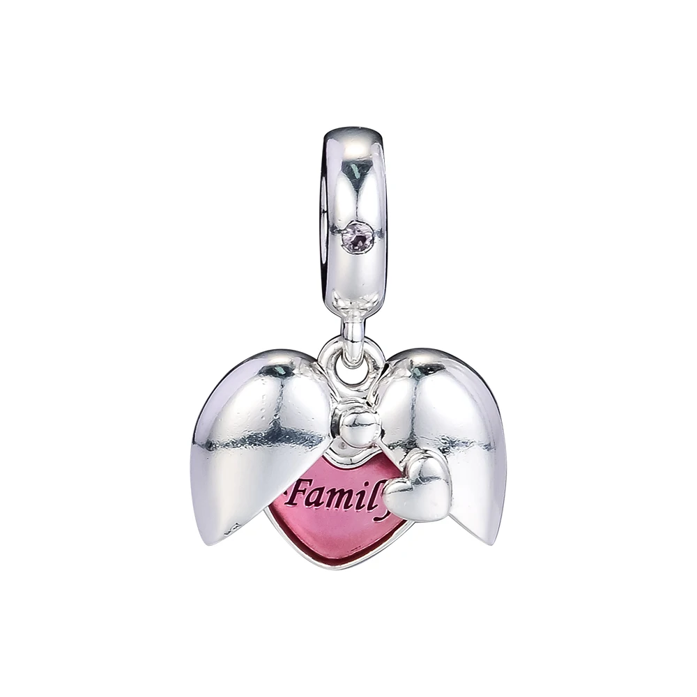 Heart Shape Family Locket Dangle Charm 