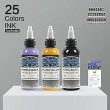 25 шт. набор чернил для татуажа, Перманентный макияж, пигмент расцветки бровей подводка для глаз Tattoo Краски тела чернила для макияжа инструменты