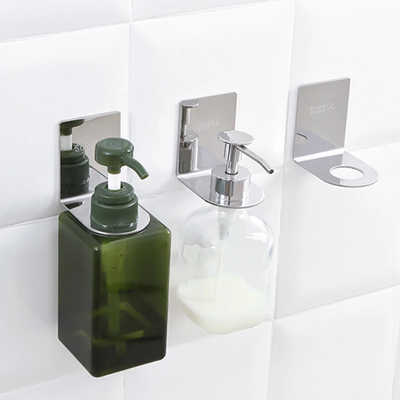 

Multi-function Bathroom rack non perforated toilet wall hanging shampoo shower bath bottle hanger stainless steel nail