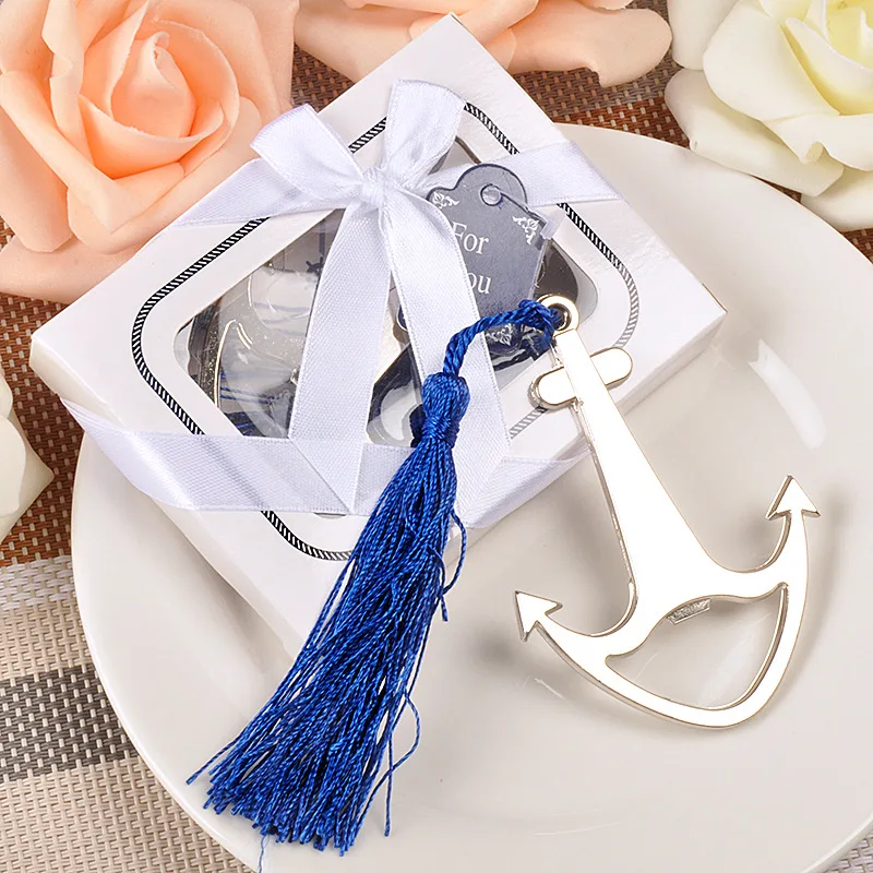 

50pcs/lot Creative Stainless Steel White Anchor Metal Bottle Opener Kitchen Bar Tools Wedding Gifts Wholesale Party Supplies