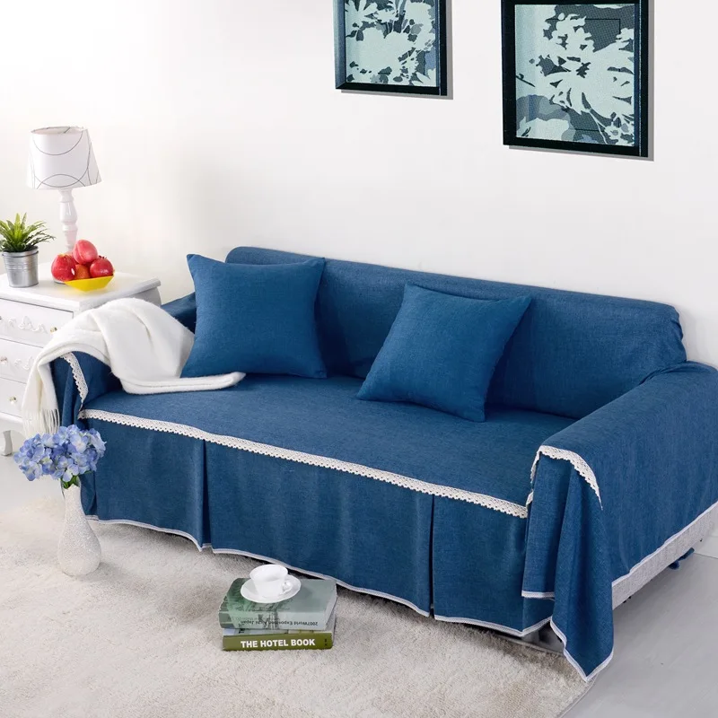 

1pc Solid Color Fabric Sofa Cover Universal Sofa Towel All-inclusive Dust Cover Couch Home Decoration