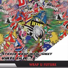 3-15pcs Auto Truck Whole Body Roof Hood Exterior Interior Tailgate 30cmx152cm Color Graffiti DIY Decal Wrap Styling Vinyl